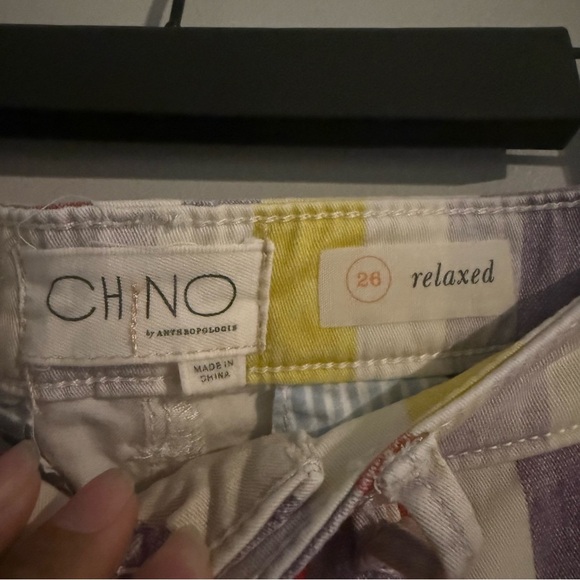 Anthropologie Rainbow Stripe Relaxed Chino Shorts - Picture 4 of 7